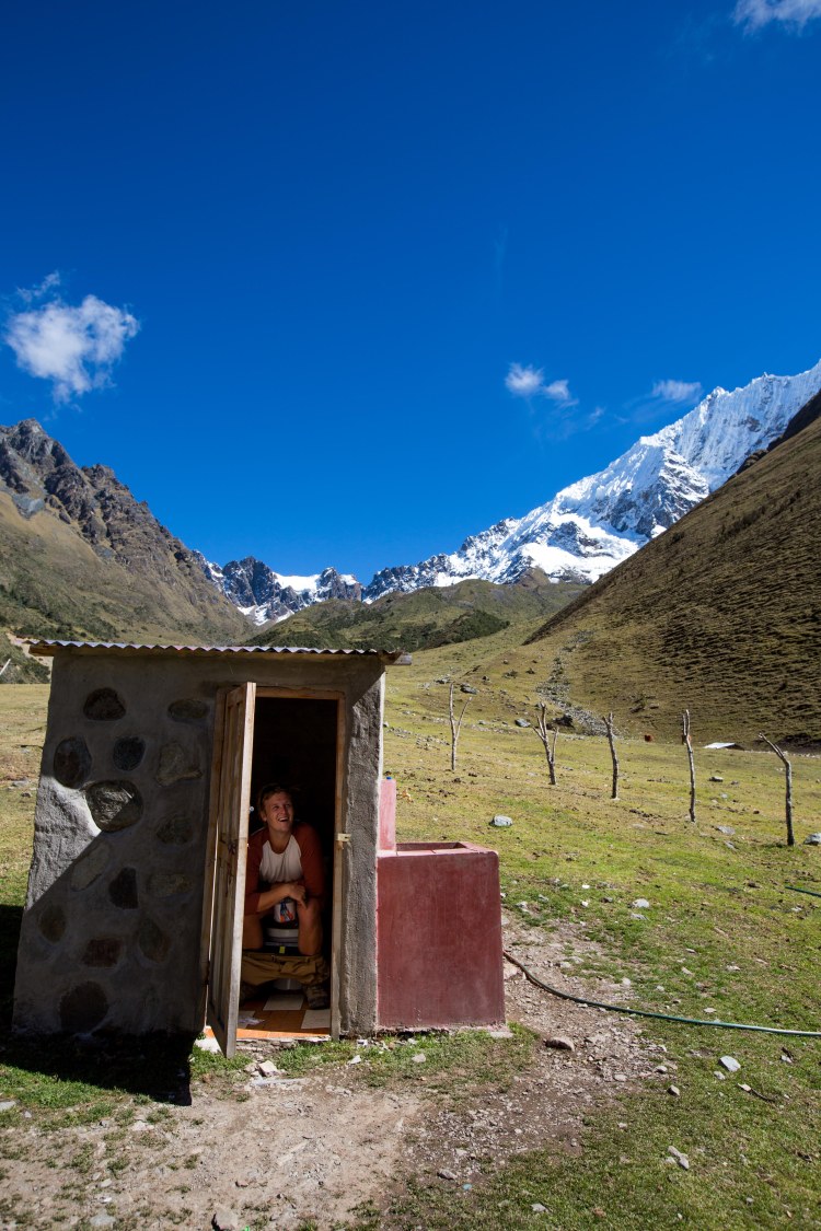 Will in outside toilet - Salkantay trek